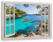 Pixxprint Mallorca Bay Cove, Fensterbild, Größe: 120x80cm, Leinwandbild, fertig gespannt, Wandbild, Dekoration, Kunstdruck, kein Poster