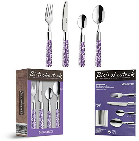 Couverts de bistrot, cuillère, fourchette, couteau, set de couverts 16 pièces