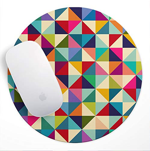 Round Mouse Mat | Mouse Pad | Gaming Mouse Mat | Computer Mouse Pad | Desk Mouse Mat | PC Mouse Mat | Mouse Pad Gaming | Small Mouse Mat | Round Mouse Pad | Colourful Geometric Pattern