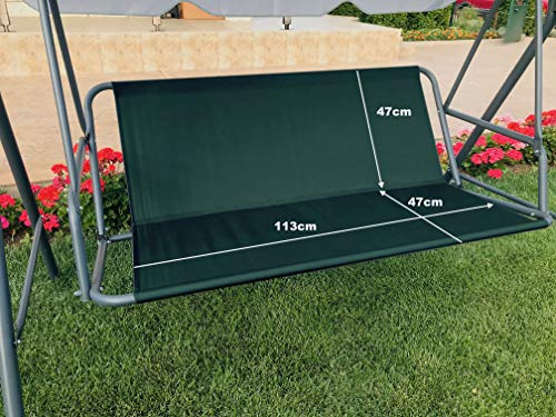 PETELA Replacement Seat Cover for Garden Swing Seat Cover Outdoor Seat Cover 113 x 47 x 47 cm Green