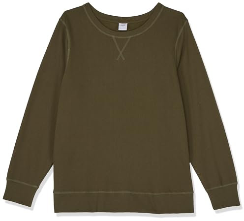 Amazon Essentials Damen Sweatshirt Aus French Terry Fleece Mit Rundhalsausschnitt (In Übergröße Erhältlich), Olivgrün, L