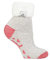 HEAT HOLDERS Ladies Lounge Feather Turn Over Cuff Slipper Socks Pack of 1 Light Grey Twist, 4-8