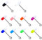 Melighting 14g Piercings de Langue Pilule Anneaux Langue en Acier Chirurgical 316L Tongue Piercing Bars 10PCS Bijoux de Tongue Piercings