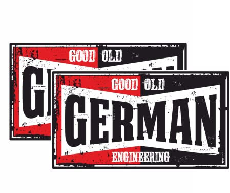 cut-it folientechnik & design 2X German Engineering Aufkleber 12,5x7cm Kult Sticker Kulturgut Auto Oldtimer Youngtimer Motorrad Tankaufkleber Deutsches Muscle Car