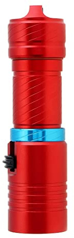 SecurityIng Tauchlicht, 500LM Tauch-Taschenlampe mit magnetischem Schiebeschalter IPX8 wasserdichte LED-Unterwasser-Taschenlampe (Batterie nicht im Lieferumfang enthalten) (Rot)