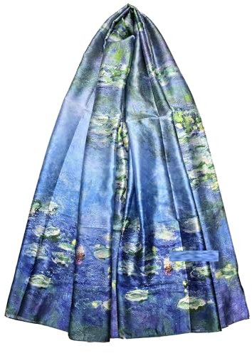GFM® Seidenmischung Malkunst basierter Schal (VSLK-Monet-Wasserlilie)