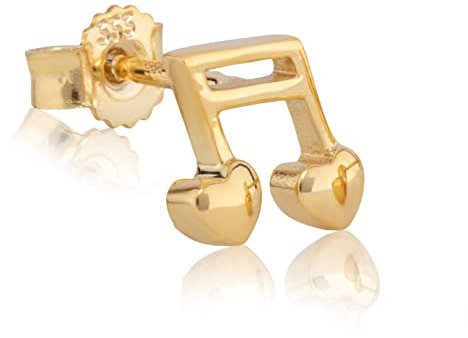 NKlaus Einzel Ohrstecker Musik Noten 333 Gelb Gold 8 Karat 7x6mm Ohrring Ohrschmuck 1799