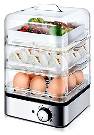 EXENXA Vaporera para Huevos, vaporera eléctrica de Tres Capas con Apagado automático para Huevos, máquina de Desayuno, Utensilios de Cocina