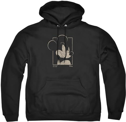 Cotton Soul Disney Mickey Mouse Portrait Unisex Hoodie, Black, Large