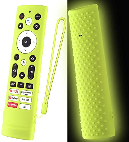 Silikon-Schutzhülle für Hisense Voice Remote ERF3A90, passend für Hisense U7G U9G U8 Series 4K ULED-Fernbedienung, Silikon-Schutzhülle (leuchtet grün)