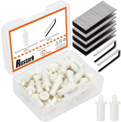 Rustark Plantation Shutter Repair Tool Set Including 50 Spring Loaded Shutter Pins and 80 Tilt Rod Louvers Staples Shutter Louvers Staples Replacement Repair Pins for Windows Tools Supplies