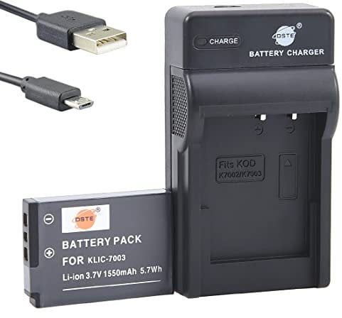 DSTE KLIC-7003 Li-ion Battery and Micro USB Charger Compatible with Kodak KLIC7003 EasyShare M381 EasyShare M420 EasyShare V1003 EasyShare V803 EasyShare Z950 EasyShare M380