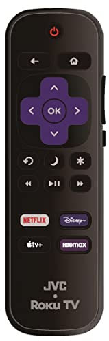 OEM Replacement Remote Control Compatible with All JVC HDR Roku Smart LED TVs 【Only Works with JVC Roku TV, Not for Roku Stick and Roku Box】 (Netflix/Disney Plus/Apple TV+ / HBO Max)