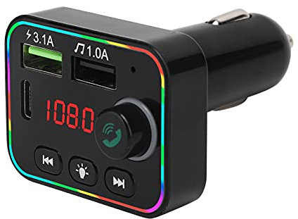 FM Transmitter Auto, 5.0 FM-Sender für Autos, Mehrzweck-Auto-MP3-Player, Drahtloser -Musik-Player, Kompatibel mit Mobiltelefonen, Flachbildschirmen, Kopfhörern