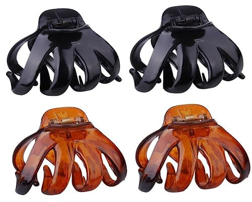 4 Stück Haarklammer Groß Dickes Haar - Haarklammern Octopus Haarspangen für Dickes Haar Rutschfest Haarspangen Damen, Vintage Haar-Accessoires Mädchen