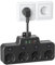 Regletas Enchufes Proteccion Sobretension Pared con USB C(PD 20W), Ladron Enchufes con Interruptor, Regleta 4 Enchufes Conmutable Individualmente, Base Enchufes Multiple,Negro