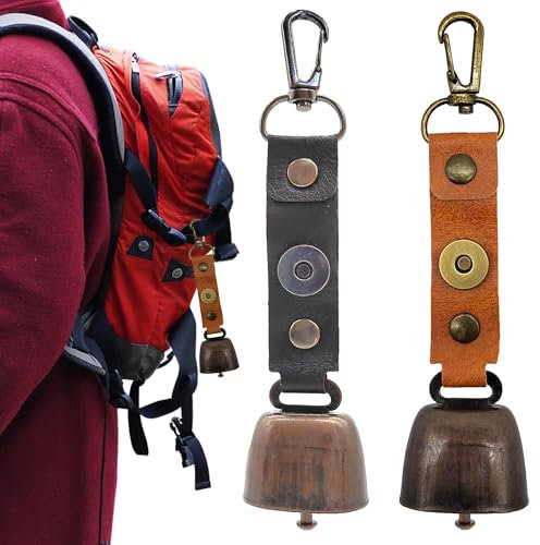 CHENNAN 2 Pezzi Escursionismo Promemoria Campana Pratico Campana Dell'orso Escursione Campane per Capre Versatile Compatto e Portatile Per Escursioni All'aperto, Ciondoli per Zaini, Collane di Animali