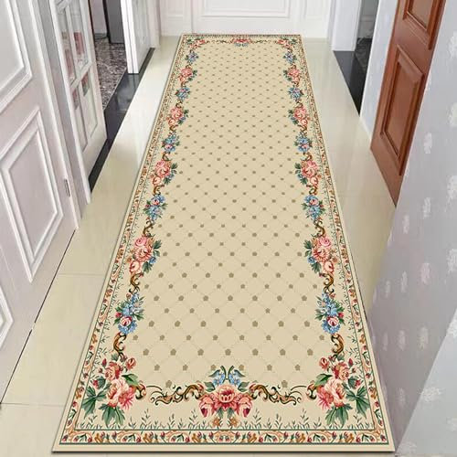 AZMANI Teppichläufer für Flur, Rutschfester Korridor, Langer Teppichläufer, Teppich für Küche oder Nachttisch, Sofa, Teppichläufer, Moderne Teppiche, Wohnzimmer-Teppichmatte, 1,4 x 4 m