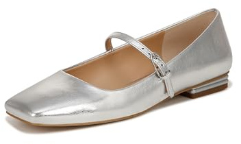 Franco Sarto Womens Tinsley Mary Jane Flats Silver Metallic 6 M