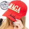 LABELLATANIS Made in USA Trump 2024 Hat MAGA Baseball Cap - Bestickte Mütze Make America Great Again Verstellbare Trucker Cap für Herren Damen, Rot/Ausflug, einfarbig (Getaway Solids), 7 3/8