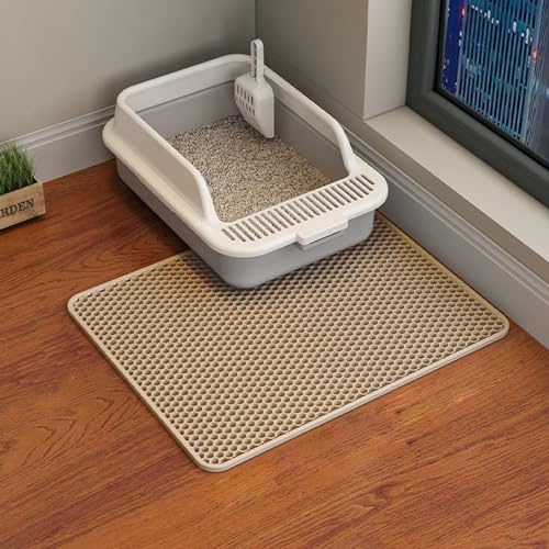 ERHAOG Katzenklo Matte Katzenstreu Matte 45 * 30 cm - Doppelte Schichte Wasserdichte Entwurf Katzenmatte Katzenklo, Katzentoilette Matte Vorleger Katzentoilette für Toilette