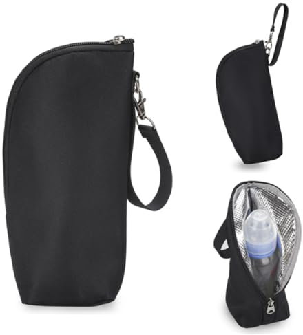 DZOZO Sac isotherme pour bouteille de lait maternel - Sac isotherme pour biberon - Sac isotherme pour biberon - Porte-biberon - Sac isotherme pour biberon, Noir , 8cm x 7cm x 22cm, Organiseur de sac