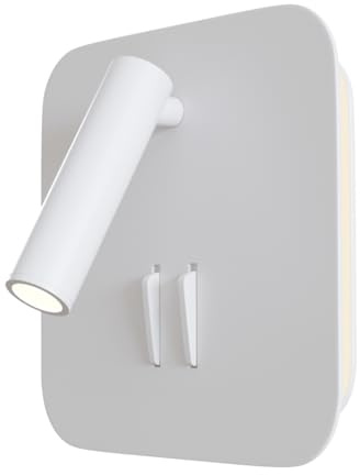 MAYTONI IOS 176 Wandleuchte innen –Wandlampe mit Schwenkspot - Leuchte aus Aluminium - Wohnzimmerlampe, Schlafzimmerlampe, Flurlampe - Weiß