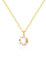 Mesovor Niedliche Gold Blumen Kette für Damen und Mädchen, 18 Karat Vergoldete Anhänger-Halskette mit Hübschen Bunten Blumenperlen für Partys und Hochzeiten (Gold-Runde)