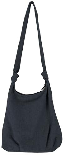 GURU SHOP Boho Schultertasche, Schulterbeutel - Schwarz, Unisex - Erwachsene, Baumwolle, 30x35x20 cm