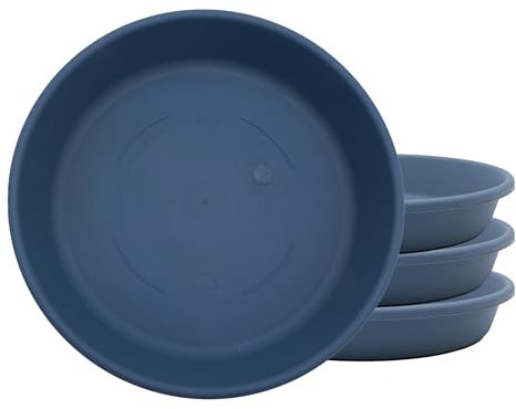 The HC Companies SLI10000DE2T032LREFZ - Sottovaso Rotondo Classico, in plastica, 25,4 cm, Confezione da 4, Colore: Blu Ardesia