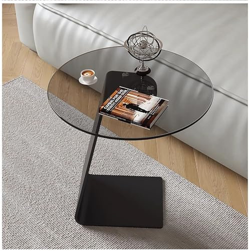 xjdagaoge Beistelltisch aus Glas, Kleiner Luxus-Couchtisch für kleines Wohnzimmer, Sofa-Beistelltisch, Moderner Beweglicher Ecktisch, Geeignet für Wohnzimmer, Schlafzimmer(Large)