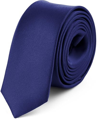 Ladeheid Herren Schmale Krawatte SP-5 (150cm x 5cm, Dunkel blau15)