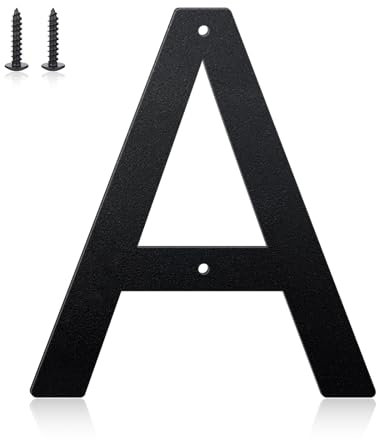 Numeri civici e lettere in metallo da 12,7 cm per cartelli esterni, numeri civici per esterni, lettere e numeri in alluminio per porte, cassette postali, giardino, perfetti per casa o ufficio (lettera