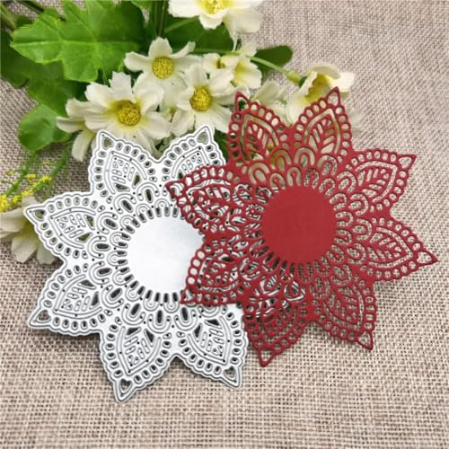 Metall-Stanzformen, 10,3 x 10,3 cm, Fenstergitter, Blume, runde Dekoration, Kreis, Metall-Stanzformen, Schablone, Scrapbooking, Fotoalbum, Karten, Papier, Prägung, Handwerk