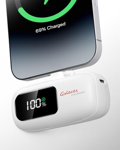 Carica Portatile Mini da 5000mAh, Power Bank Piccola con Ricarica Rapida 20W PD 18W QC, Pacco Batteria con Display LED, Compatibile con iPhone 16/15 Serie, Huawei, Samsung, LG, HTC e Altri(bianco)
