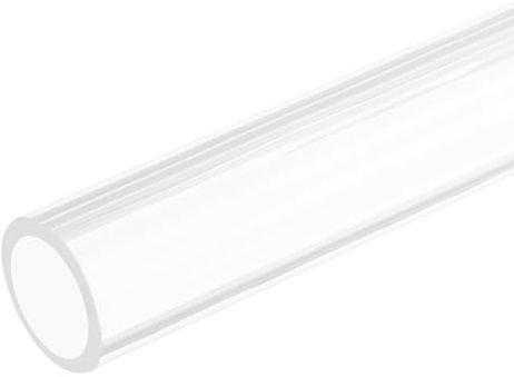 QUARKZMAN 2 Stück PVC Transparent Rohr Innendurchmesser 17mm LÄNGE 350mm | Acryl Kunststoffrohr, Durchmesser 23mm, für Lampenbau Stehlampen Möbel