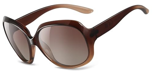 kunchu Vintage Sonnenbrille Damen Herren Polarisiert ÜberGroße-UV400 Schutz Groß Klassisch Trendy Retro Sonnenbrille für Damen Square Oversized Rahmen-Progressiver Tee
