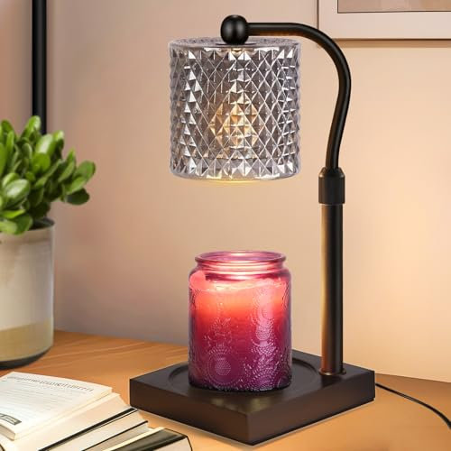 Candle Warmer Lamp with Timer Dimmer Adjustable Height, Birthday Gifts for Women, House Warming New Home Decor Gifts for Mom, Electric Wax Warmer for Jar Candles, Black