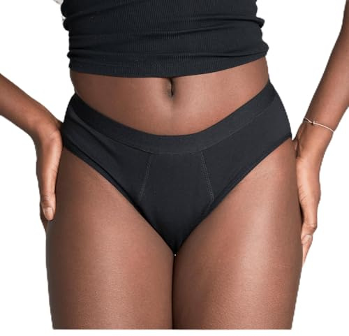 mymense Periodenslip Hyacinth I Größen 30-52 I Highleg Periodenunterwäsche mit starker Saugkraft, ersetzt bis zu 4 Tampons & 12h Schutz I Ultradünn & auslaufsicher I Für mittelstarke & Starke Tage