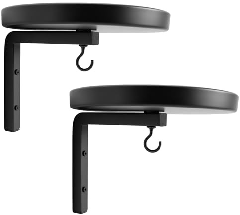 Piuluvor® 2 Stk Pflanzenständer Pflanzenregal, 20cm Blumenständer Metall | Schwarz Wand mit Haken Pflanzenregal Indoor Hängend Wandbehang Blumentopf Ständer für Balkon Wohnzimmer Büro