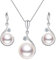 EVER FAITH® - Bouton Rose - Collier Boucle d'Oreilles Parures Argent 925 AAA Perle Naturelle Zircone