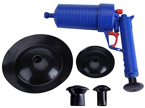 Sturalavandini professionale, pompa a vuoto, in plastica, pistola con ventosa, per WC e cucina Déboucheur Bleu