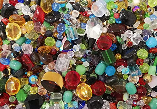 500g Glasperlen Kristall Perlen Bunt Mix Rund Würfel Oval Kristal für Schmuck Basteln