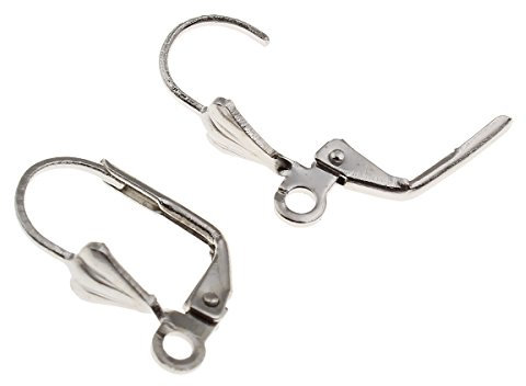 Perlin - 24 Edelstahl Ohrhaken Ohrstecker Ohrringe Klapp Brisuren Ohrhänger Ohr-Verschluss Klappbügel 18mm M132 x3