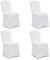 Deuba® Stuhlhussen 4er Set Weiß Hochzeit Stretch Dehnbar 30°C Waschbar Stuhlbezug Hussen für Stühle Bezug Überzug Überzieher Cover Deko ohne Armlehne