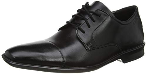 Clarks Men's Bensley Cap Derbys, Black (Black Leather Black Leather), 11 UK
