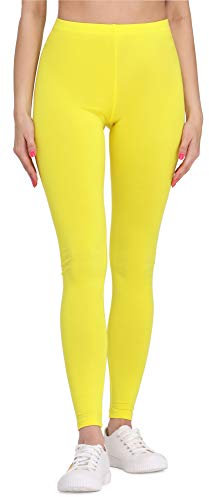 Bellivalini Leggings Damen aus Viskose Ganzjährig Bequeme Bekleidung Damen für tägliches Tragen oder Sport BLV50-147 (Zitrone, XL)
