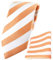 TigerTie Designer Krawatte Designer Einstecktuch in apricot weiss gestreift - Krawattenbreite 8 cm