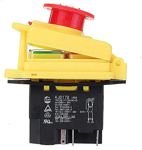 KEDU Impermeabile Elettromagnetico Interruttore a Pulsante KJD17B 220V 2HP 5Pins con Coperchio di Arresto di Emergenza