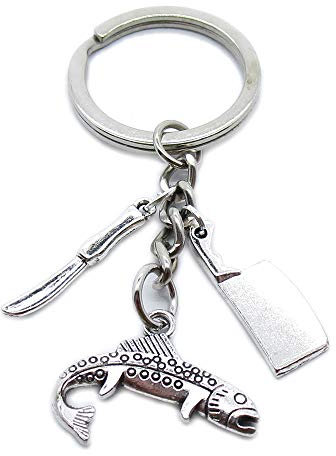 1 Piece Keychain Keyring Jewellery Clasps Suppliers ZK1O1R Fish Devil Cleaver Chopper Kitchen Razor Knife